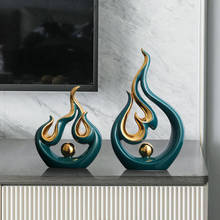 Artes de cerâmica moderna escultura abstrata criativo mesa artesanato ornamentos fengshui estatuetas miniaturas decoração para casa 2024 - compre barato