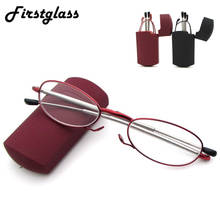 Óculos de leitura em metal dobrável telescópico, unissex, flexível, portátil, para presbiopia, lentes dobráveis + 150 2024 - compre barato