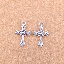 Pingentes antigos 24x15mm, joias tibetanas vintage de prata, colar pulseira faça você mesmo com 24 peças 2024 - compre barato