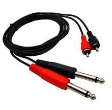 Cable adaptador de Audio TS Mono macho a 2 RCA, convertidor de Audio, 1,5 m Dual, 6,35mm, 6,35 pulgadas, TSR, 1/4mm, 1 ud. 2024 - compra barato