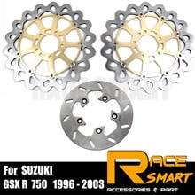 Disco de freno delantero y trasero para motocicleta, rotores de freno de motocicletas para SUZUKI GSX R 750 1996-2003, CNC, GSX 750R 1997 1998 2024 - compra barato