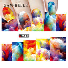 Gam-belle 1 folha opcional transferência de água colorida etiqueta do prego imagem arco-íris decorações da arte do prego decalques 2024 - compre barato