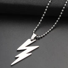 5 Stainless Steel Flash Lightning Symbol Necklace Movie Character Superhero Natural Weather Lightning Sign Necklace Jewelry 2024 - buy cheap