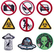 Patch patch bordado alienígena ufo para costura de roupas, jaqueta a a ferro, acessórios de moda, decoração de aplique, pano bordado 2024 - compre barato