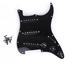Single Coil SSS Electric Guitar Pickguard Pickup Loaded Prewired Scratch Plate 11 Holes 3Ply for ST SQ Guitar 2024 - buy cheap