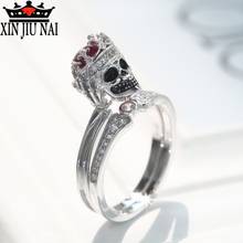 2 pieces / set of Gothic skull finger ring fashion banquet ladies party CZ Halloween exquisite gift 2024 - buy cheap