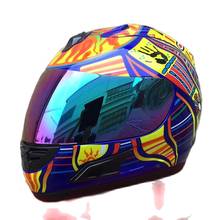 Capacete de moto com visor arco-íris, capacete de proteção para os cinco países em quatro estações, rosto inteiro 2024 - compre barato