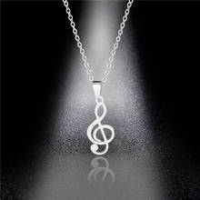 Vintage Design Music Symbol Necklace Teacher Student Graduation Gift Stainless Steel Musical Art Necklace Collar Femme 2024 - buy cheap