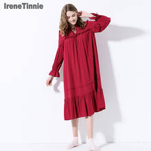 Irene tinnie, camisola sexy de algodão, feminina, casual, manga longa, de princesa, para casa. roupa de dormir. 2024 - compre barato