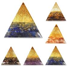 Pirâmide de orgonita natural 5cm, cristal de ametista, lápis-lazúli, esfera de cura, chakra reiki, decoração de quarto kawaii 2024 - compre barato
