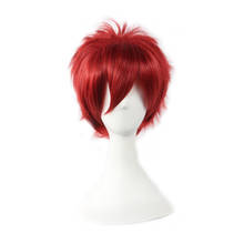 Gaara-Peluca de cabello sintético para Cosplay, pelo corto rojo resistente al calor, para fiesta de Halloween 2024 - compra barato