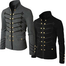 Винтажная мужская куртка в стиле милитари, пиджак в викторианском стиле, одежда в стиле стимпанк, униформа 2024 - купить недорого