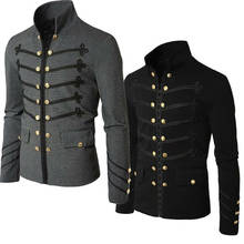 Vintage Men's Military Jacket Rock Victorian Gothic Coat Steampunk Frock Uniform 2024 - buy cheap