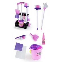 Conjunto de carrinho de limpeza caseira, brinquedo de crianças que ajudam a limpar a casa, carrinho de brinquedo 2024 - compre barato