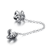 Abalorio de estrella de abeja para cuenta en plata esterlina 925, accesorio de inspiración, apto para pulsera, cadena de seguridad, transparente, CZ, StopperDIY, abalorio para joyería DIY 2024 - compra barato