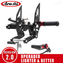 Arashi For YAMAHA YZF R6 2003 - 2021 CNC Adjustable Footrest Motorcycle Rearset Footpegs YZF-R6 2011 2012 2013 2014 2015 2016 2024 - buy cheap