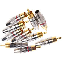 20 Pcs RCA Plug Audio Video Locking Cable Connector Gold Plated 2024 - buy cheap