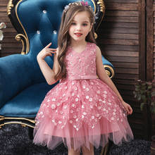 Vestido de fiesta de flores para niñas, tutú, Navidad, boda, Princesa, baile, cumpleaños, ropa para niños 2024 - compra barato