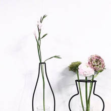 Абсолютно новый стиль ретро железная линия ваза для цветов металлический держатель для растений современный однотонный домашний декор скандинавский стиль s железная ваза 2024 - купить недорого