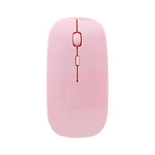 Ratón inalámbrico ultrafino y ergonómico para juegos, Mouse óptico de 2,4 DPI, portátil, color rosa, para chica, portátil, PC y Notebook, 1600G 2024 - compra barato