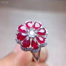 Real 925 Silver Gemstone Ring for Engagement  Natural Ruby Silver Ring Solid Silver Ruby Ring Romantic Gift for Girl 2024 - buy cheap