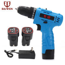 18V Cordless Drill Impact Driver Screwdriver Protable Wireless Power Driver With 2pc Lithium-Ion Battery & Plug Charger 2024 - купить недорого