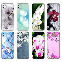 Funda negra de tpu para OPPO Realme C11, carcasa para Realme C 11 RealmeC11, carcasa trasera RMX2185, carcasa parachoques con flores de orquídeas de colores 2024 - compra barato