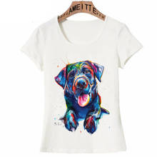Летняя Повседневная модная женская футболка, черная футболка с художественным принтом собаки лаборатории, милый Лабрадор ретривер, дизайнерские футболки для влюбленных, женские футболки с коротким рукавом 2024 - купить недорого