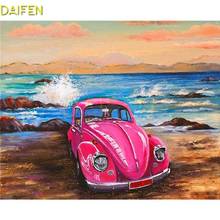 Full Round Diamond painting Cross stitch Sea waves Full Square Diamond mosaic Classic car sun 5DDIY Diamond embroidery landscape 2024 - buy cheap