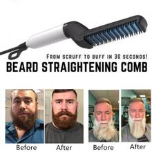 Pente multifuncional alisador de cabelo e barba, escova de pentear, modelador, ondulação rápida, para homens, 2019 2024 - compre barato