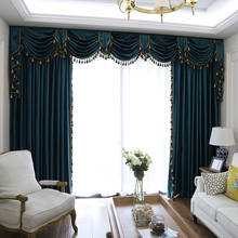 Curtains for Living Room Villa Curtains for Bedroom Luxury European Solid Color Velvet Modern Tulle Sheer Screen Window Valance 2024 - buy cheap