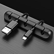 Silicone Black Cable Organizer Cable Holder Mouse Wire Holder 2Pcs/Lot Desk Use Cable Management Charger Holder Cable winder 2024 - buy cheap
