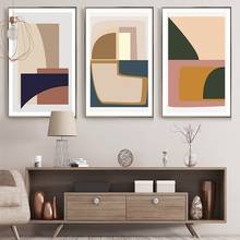 Pintura en lienzo de arte geométrico abstracto de Escandinavia para pared, carteles e impresiones POP para colgador, imágenes, decoración del hogar para sala de estar 2024 - compra barato