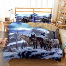2/3pcs Wolf Snow Mountain Printed Duvet Cover Set Twin Full Queen King Size Bedding Set Bed Linens Home Textile for Kids Adults 2024 - buy cheap