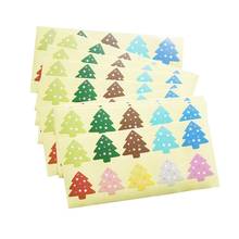 Adesivos coloridos tema árvore de natal 100 argolas adesivos para decoração diy presentes embalagem assados álbum de recortes 2024 - compre barato