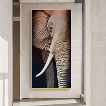 Pintura a óleo de elefante em tela animal poster artístico de parede impressões moderno sala de estar corredor pinturas decorativas sem moldura 2024 - compre barato