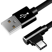 Usb tipo c cabo 90 graus ângulo direito cotovelo cabo de carregamento rápido linha de dados 1m 2024 - compre barato