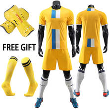 Sportswear Jersey Football Child Adult Print Custom Soccer Jerseys Set Team Soccer Uniform Survetement with socks+Shin guards 2024 - buy cheap