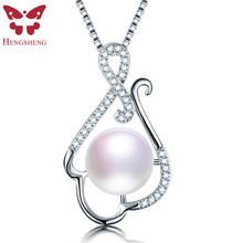 HENGSHENG Top Quality Natural Freshwater Pearl Necklace Women 925 Sterling Silver Zircon Pendant Necklace Fine Jewelry 2024 - buy cheap