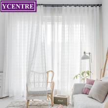 YCENTRE blanco nuevo pequeño pionero de cortinas para la moderna sala de cortina para la ventana de la habitación de ciego Voile tamaño personalizado 2024 - compra barato