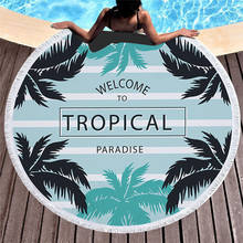 Toalla de playa de Verano de la serie Palm Tree, 150cm, Toalla de baño de microfibra para natación, deporte al aire libre, manta informal para Yoga, estera de playa 2024 - compra barato