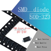 Диод SMD SOD-323 0805 0,25 Вт, 100 шт., Диод SMD BZT52C10V 3 в 3V3 7V5 6V8 5V6 5V1 4V7 12 в 10 в 15 в 16 в 18 в 20 в 24 В 2024 - купить недорого