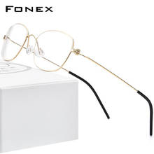 FONEX Titanium Alloy Glasses Women Prescription Eyeglasses Frame Men 2020 Korean Myopia Optical Morten Screwless Eyewear 7511 2024 - buy cheap
