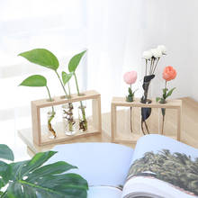 Террариум гидропонный вазы для растений, винтажный цветочный горшок, прозрачная деревянная стеклянная ваза для цветов, настольное украшение для растений, бонсай 2024 - купить недорого