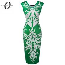 Retro Floral Printed Sleeveless Casual Bodycon Dress Stylish O Neck Fashion Summer Dress E899 2024 - buy cheap