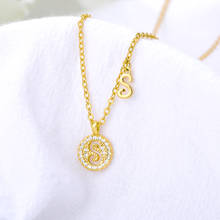 Zircon 26 Alphabet Letter Necklace For Women Double Letter Gold Chain Choker Shinning Pendant Necklace Collar Jewelry Mujer 2024 - buy cheap