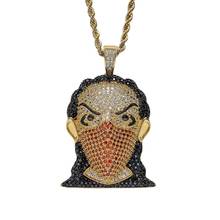 Freewear Iced Out Masked Woman Pendant Necklace For Men Women New Arrival Micro Pave AAA Zircon Necklace Fashion Hip Hop Jewelry 2024 - buy cheap