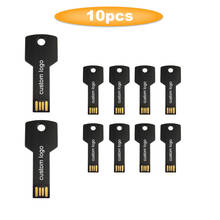 Customize Logo USB Pen Drive 10pcs/lot Metal Key Memory Stick 4GB 8GB 16GB 32GB 64GB USB 2.0 Flash Drive Pendrive Cle USB Disk 2024 - buy cheap