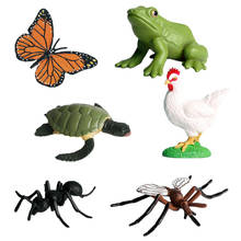 New Kids Cognitive Toys Simulation Animal Turtle Rooster Insect Model Mini Animal Butterfly Growth Cycle Jewelry 2024 - buy cheap