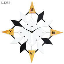 Nordic Geometric Design Creative Wall Clock Home DecorationMetal Wood Material Clock Watch 2024 - buy cheap